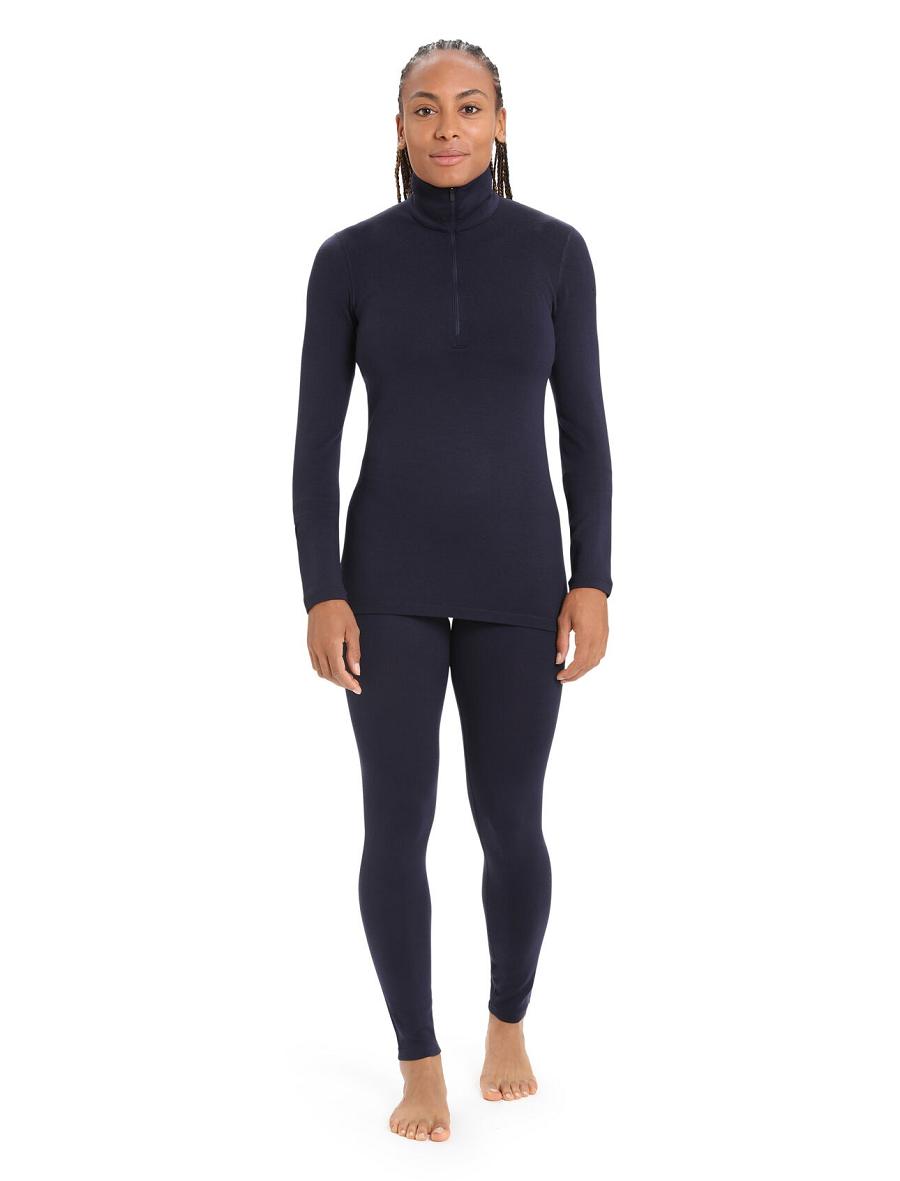 Icebreaker Merino 260 Tech Thermal Leggings Női Base Layers Sötétkék | HU 1924VRWD